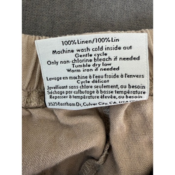 Parachute Linen Jogger Pants Womens S Beige Minimalist Lounge Coastal Summer - Picture 5 of 9